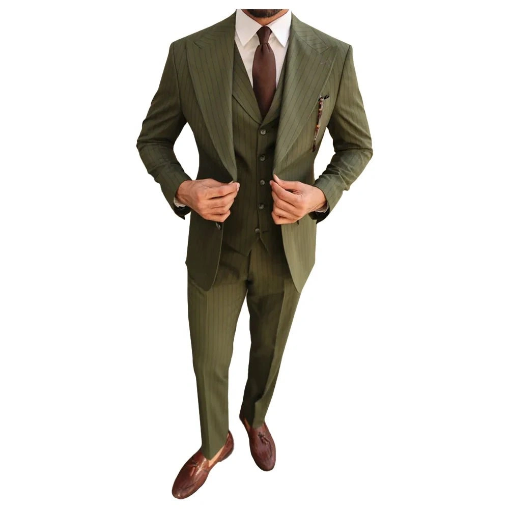 Green Stripes & Khaki: A Proper Suit for Blokes.