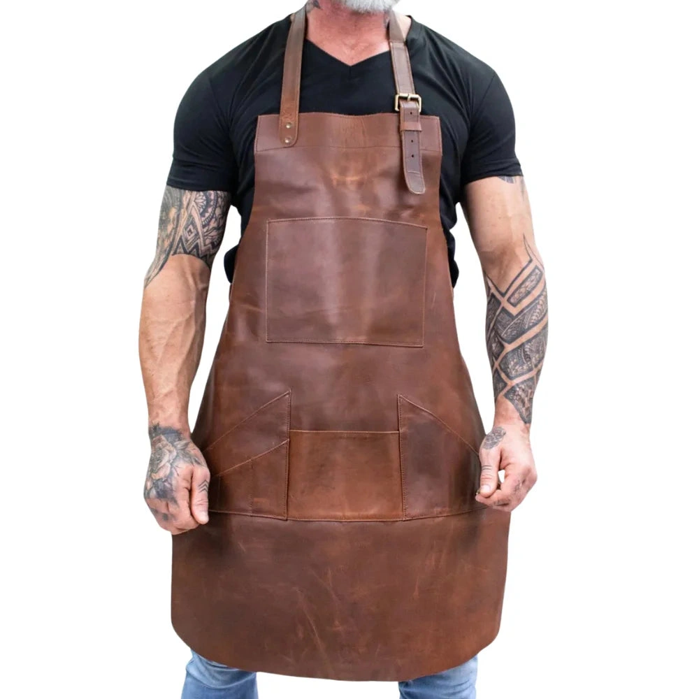 The Master Craftsman's Leather Apron: Rugged, Stylish, and Ready for Anything.